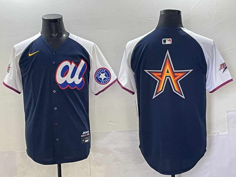Men 2025 Houston Astros blank Blue All star Nike MLB Jersey 002